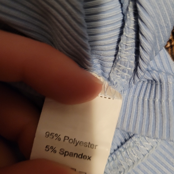 SHEIN Baby Blue Long Sleeve Zip-Up Crop Top Cropped Tee Shirt Women's Size Small - Picture 6 of 6